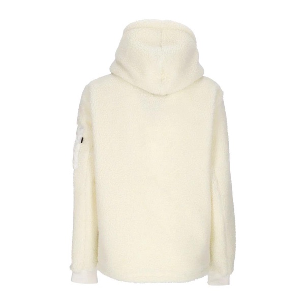 Off White Sherpa Hoodie with Pockets