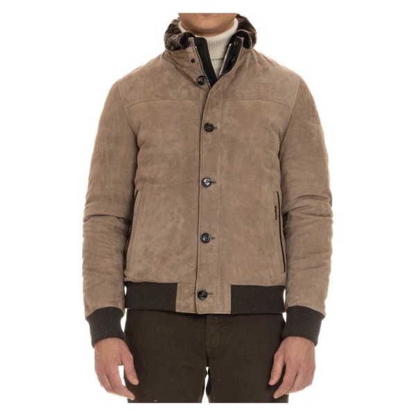 Dove Grey Suede Puffer Jacket