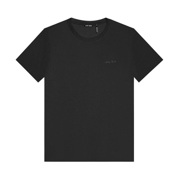 Black Round Neck T-shirt, Short Sleeves