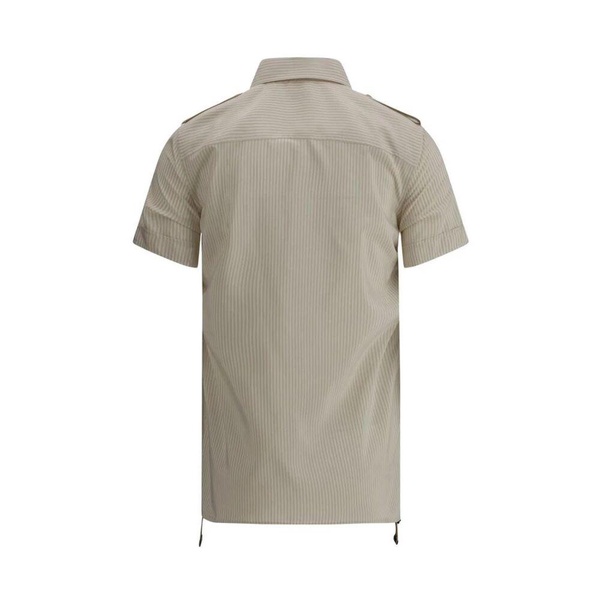 Silk Shirt with Check Ribbon Details