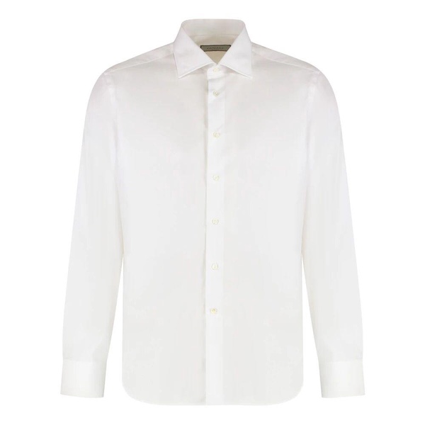 Cotton Shirt Regular Fit Rounded Hem