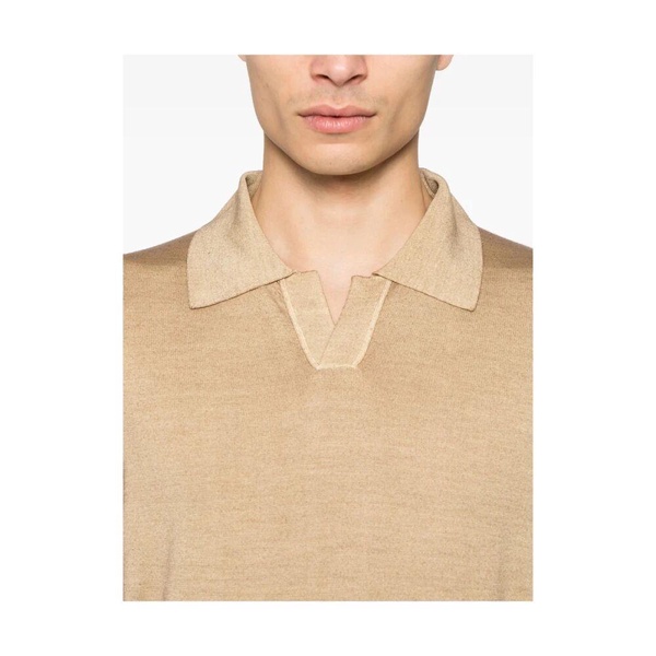 Camel Brown Polo Collar Sweater