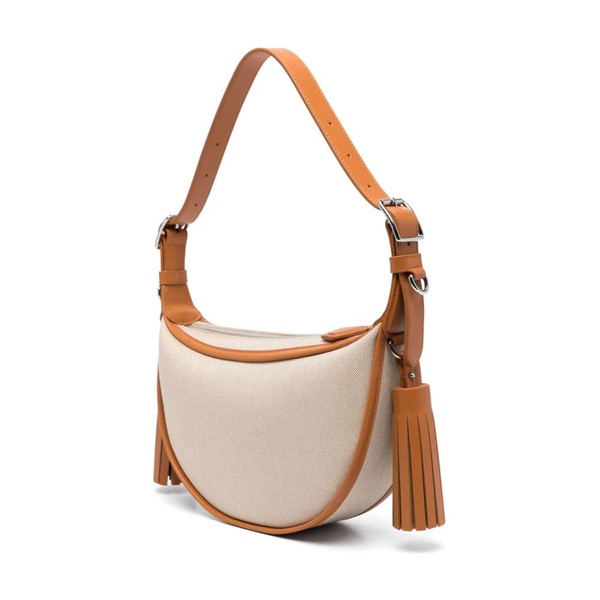 Leather-Trim Shoulder Bag with Tassel Detail