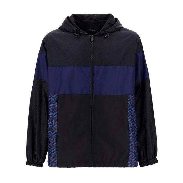 Hooded Windbreaker Jacket with Logo Detail