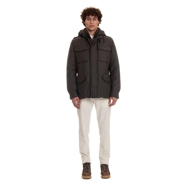 Green Wool Cashmere Waterproof Coat