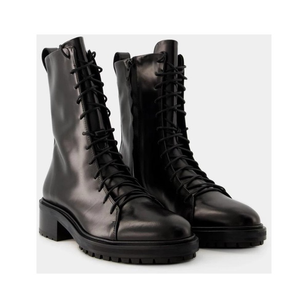 Black Leather Ankle Boots