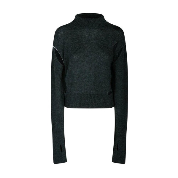 Green Alpaca Distressed Effect Jumper