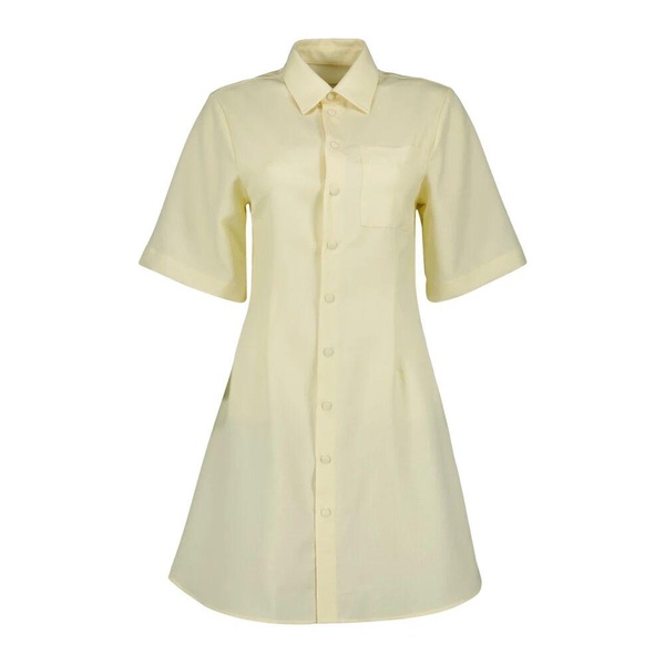 Pastel Yellow Wool Shirt Dress