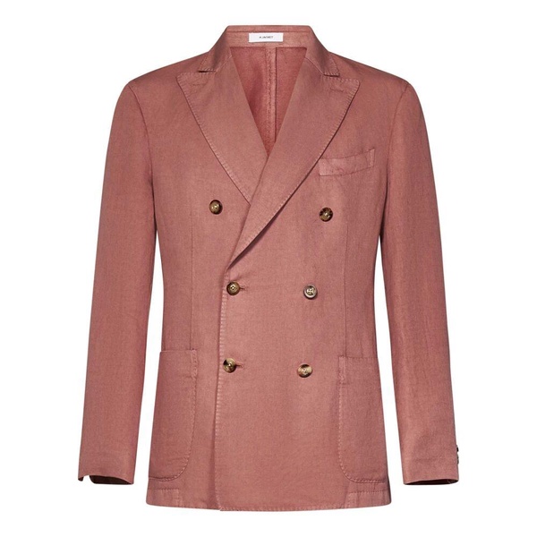 Pink Double-Breasted Linen Jacket