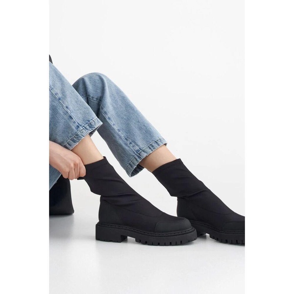 Black Slip-On Ankle Boots
