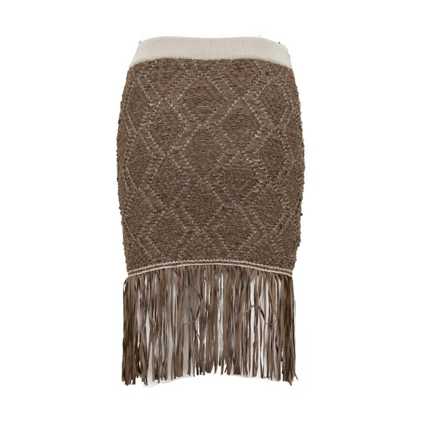 Zipper Hook Skirt with Fringes