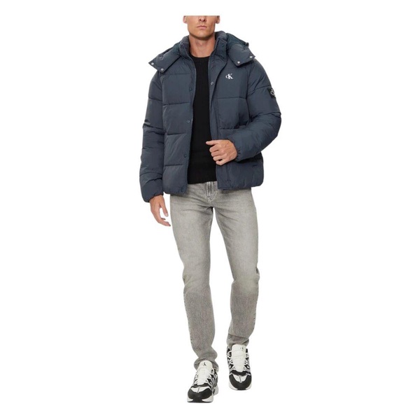 Blue Hooded Zip-Up Jacket