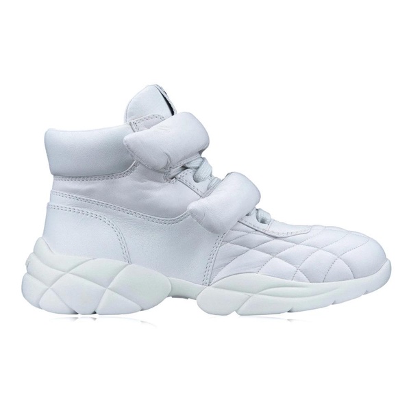 Leather Sneakers with Velcro and Laces