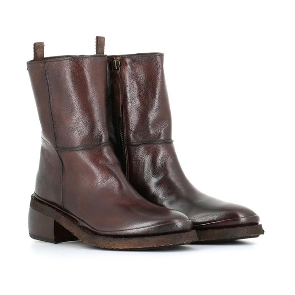 High Ankle Leather Boots Brown