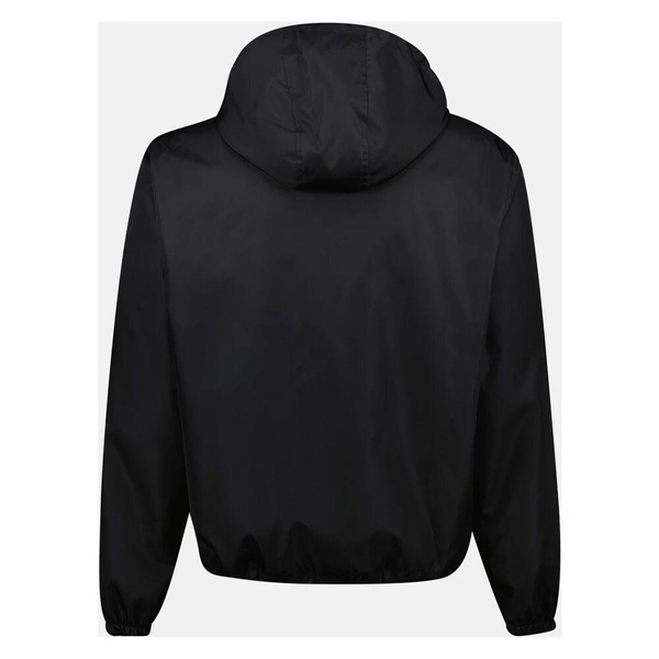 Black Nylon Windbreaker Jacket
