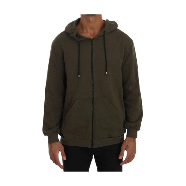 Elegant Green Full Zip Hooded Sweater