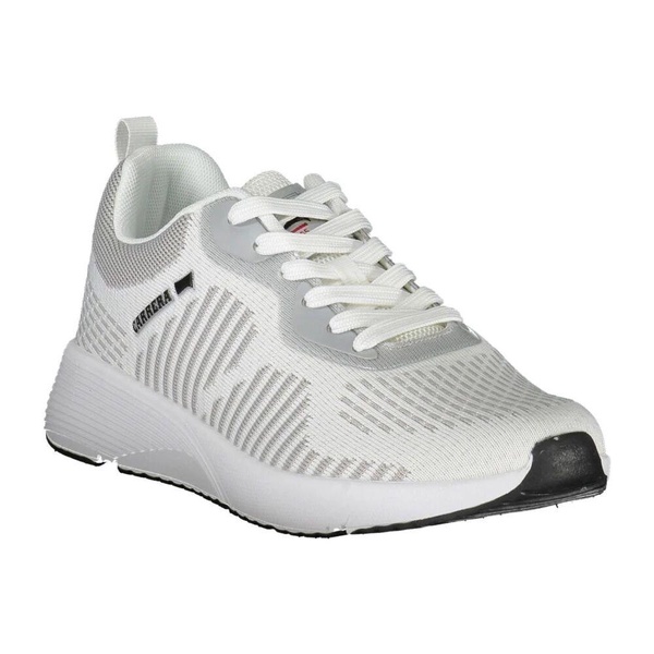 Sporty White Lace-Up Sneakers with Contrast Details