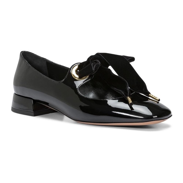 Black Leather Ballerina Shoes
