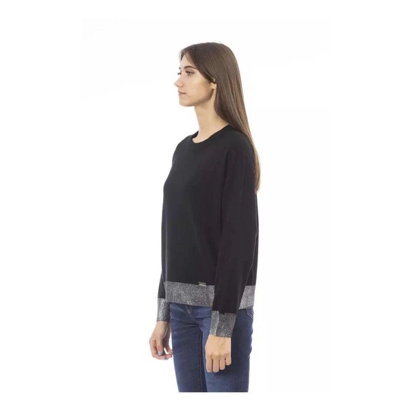 Black Wool Crew Neck Sweater
