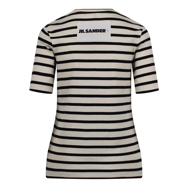 Striped Knitted T-shirt with Logo