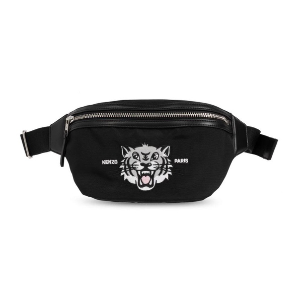 Belt bag with tiger head motif