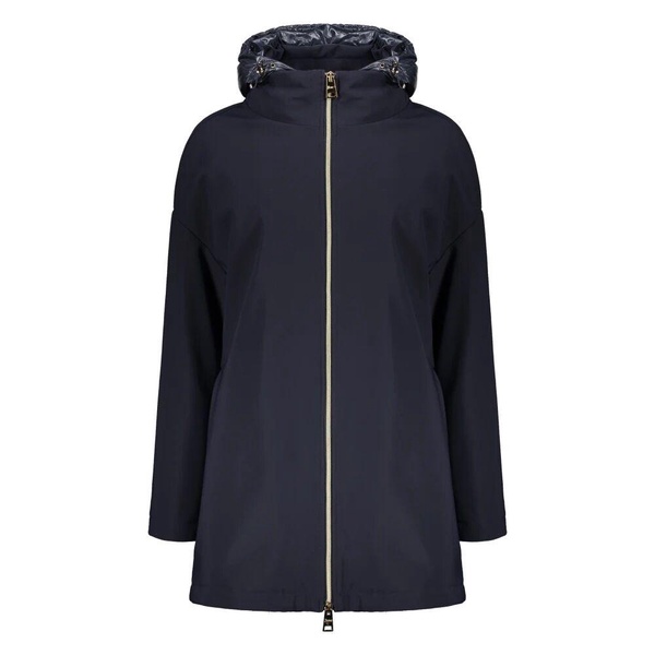 Hooded Down Jacket with Two-Way Zipper