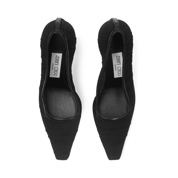 Black Leather Stiletto Heel Shoes