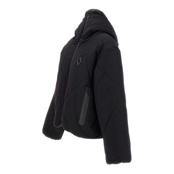 Black Down Jacket with Diamond Stitching