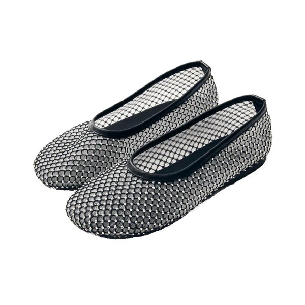 Black Mesh Ballet Flats