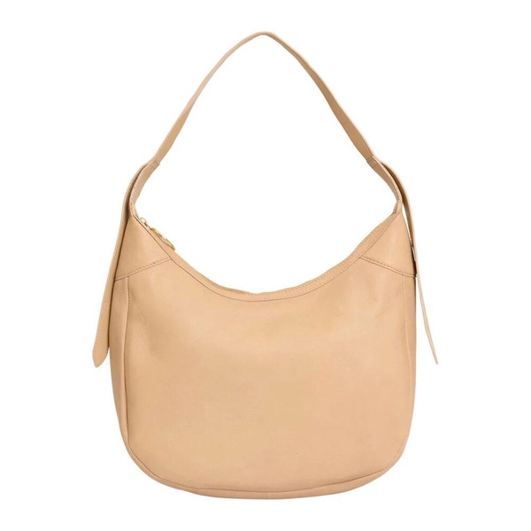 Hobo Shoulder Bag Latte with Gold Accents