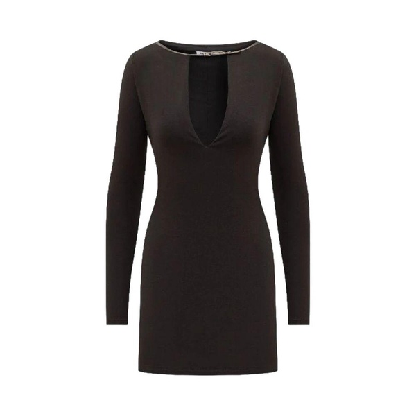 Black Long Sleeve Dress with Cut-Out Detail