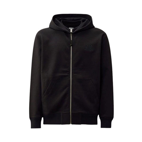 Navy Blue Zip-Up Sweatshirt with Embroidered Logo