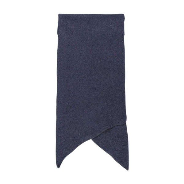 Blue Textured Knit Lurex Scarf