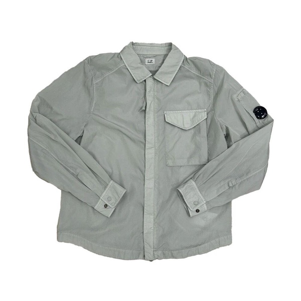 Grey Shirt with Zipper and Snap Buttons