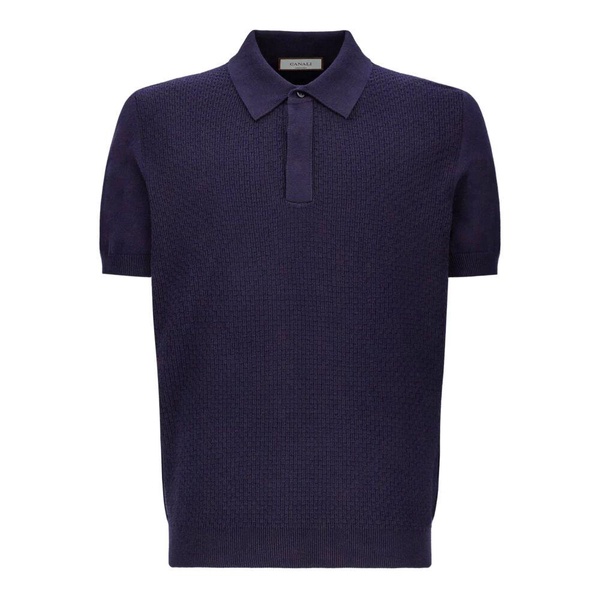 Blue Polo Sweater Short Sleeve Cotton