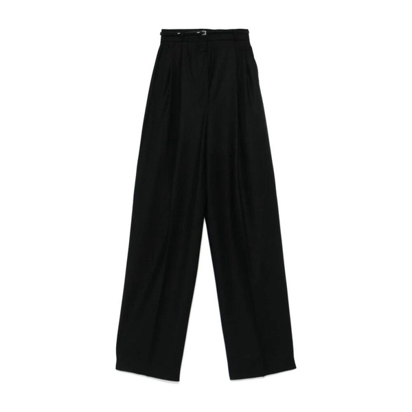 Black Wool Stretch Oversize Trousers
