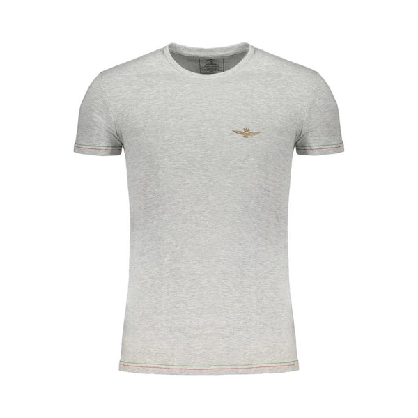 Gray Cotton T-Shirt with Print