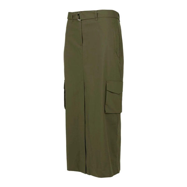 Cotton Blend Midi Cargo Skirt