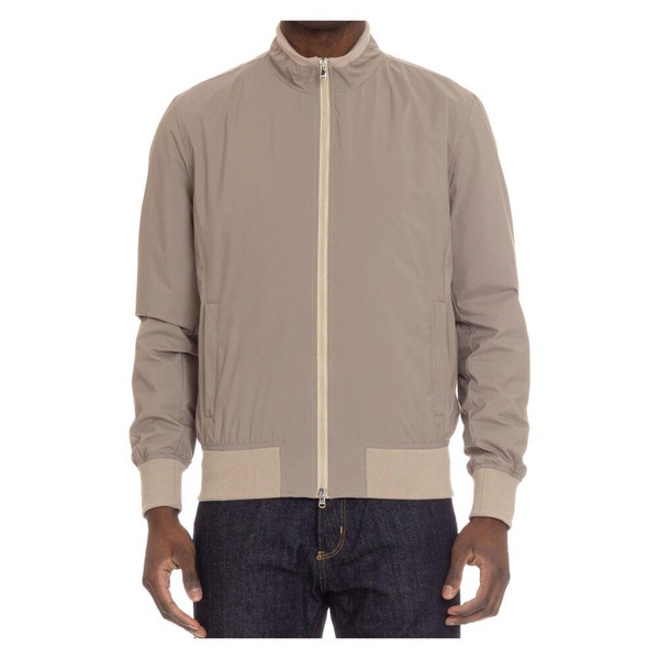 Zippered Nylon Coat with Cuffs