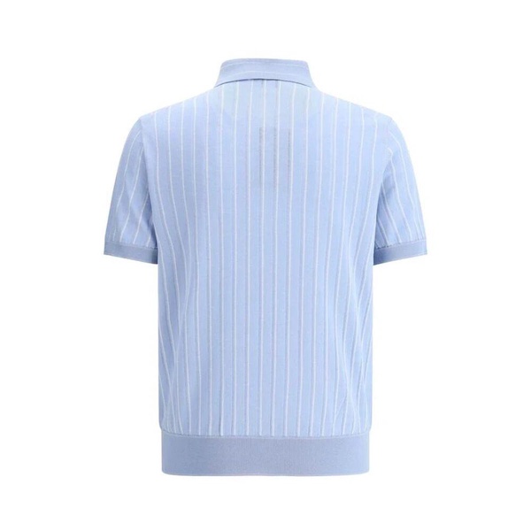 Striped Knitted Polo Shirt