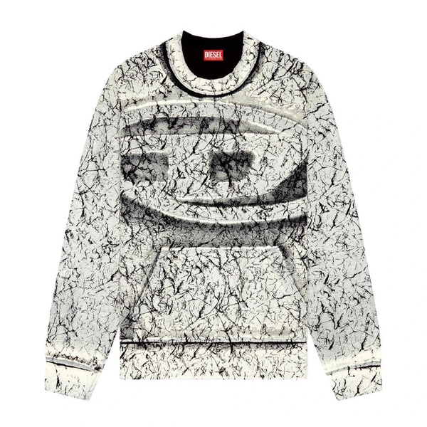 Sweatshirt with cracked coating