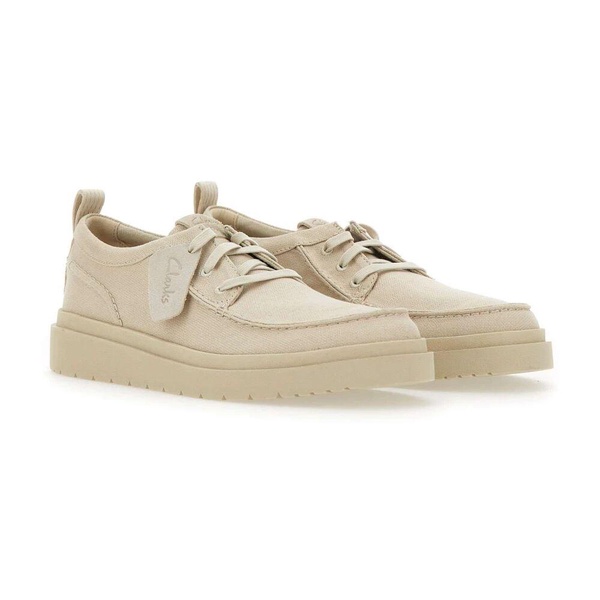 Cream Canvas Lace-up Shoes Polden Moc