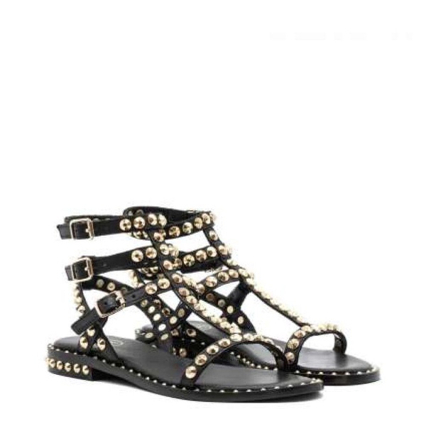 Gladiator Style Black Leather Sandal