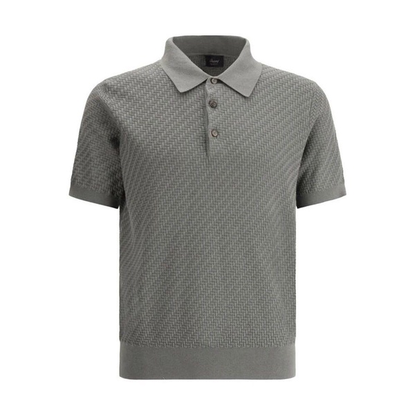 Woven Pattern Polo Shirt Classic Style