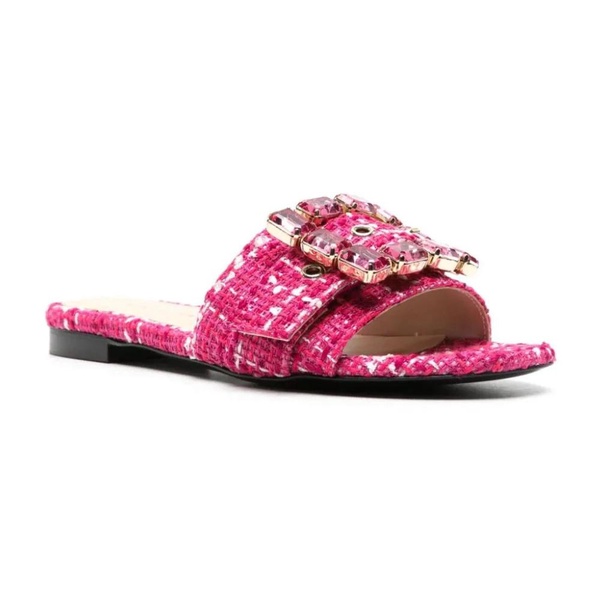 Red Sandals with Fade Tweed Cherry