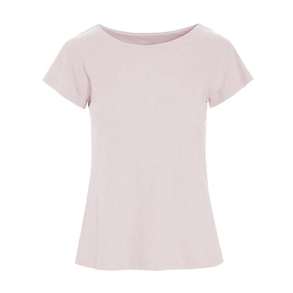 Rib Knit T-shirt Pale Pink
