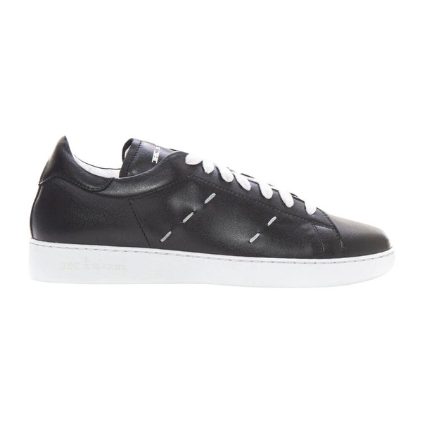 Hand-sewn Leather Sneakers with Retro Logo