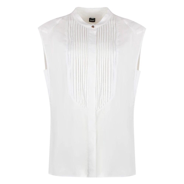 Plissé Front Jersey Blouse