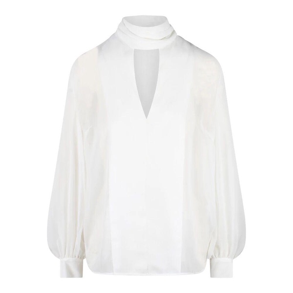 Crepe Effect V-Neck Blouse