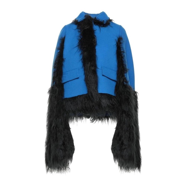 Faux Fur Trimmed Cape Jacket